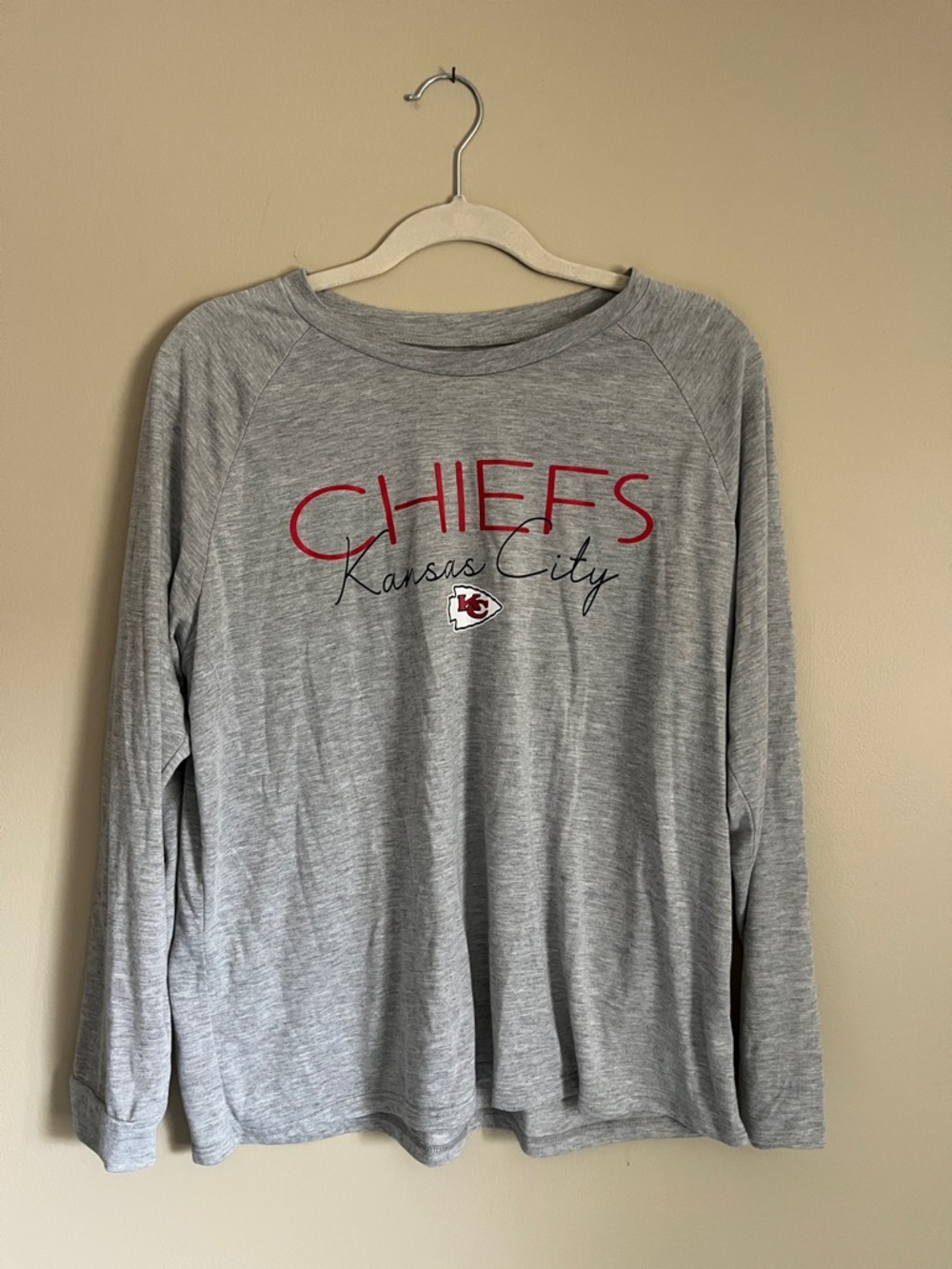 Kansas City CHIEFS Gray Long Sleeve Fan Tee
